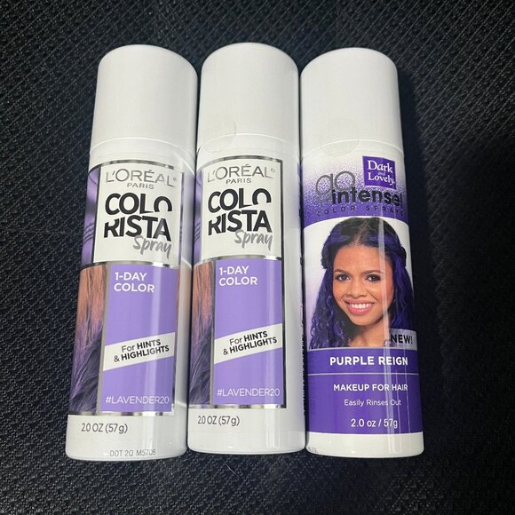Lot of 3 Loreal Colorista 1 Day Color Lavender & Go Intense Purple - Picture 1 of 2